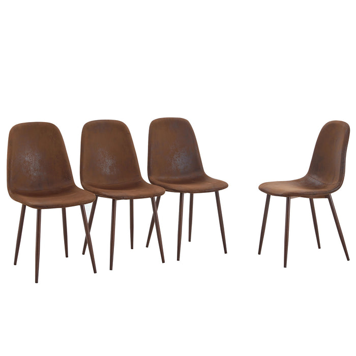 (Set of 4) Backrest AndTransfer Legs Chairs Adding A Touch Of Elegance To Minimalist And Scandinavian Style Homes - Walnut