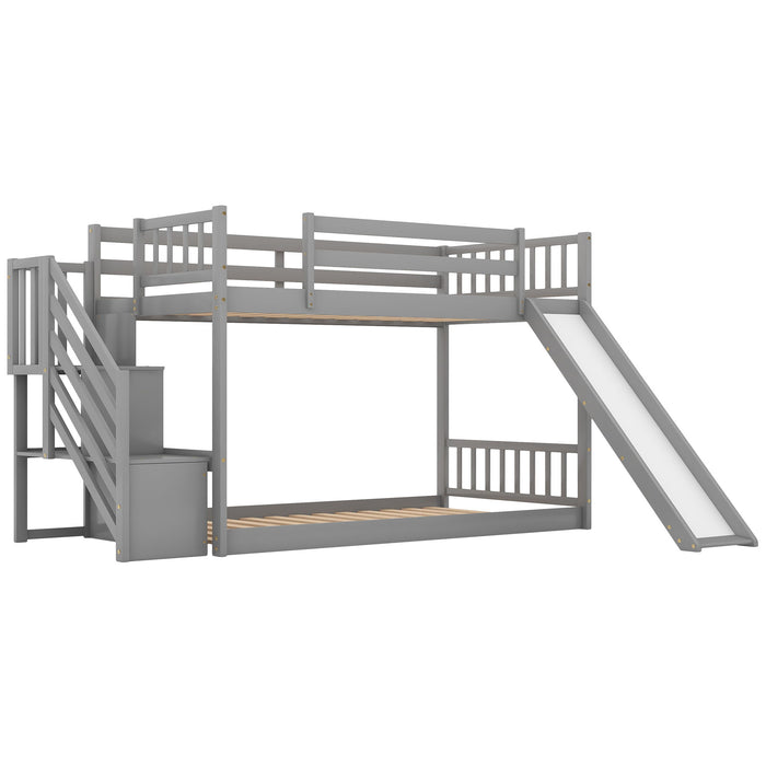 Bunk Bed With Convertible Slide And Stairway