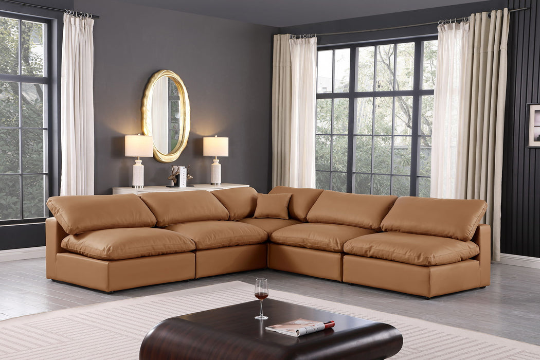 Comfy - 5 Piece Faux Leather Modular Corner Armless Sectional