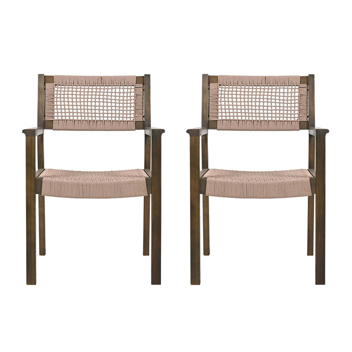 Outdoor Dining Chair (Set of 2), Patio Chairs - Gray / Light Brown