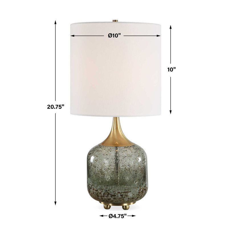 Glenn - Mottled Glass Table Lamp - Green