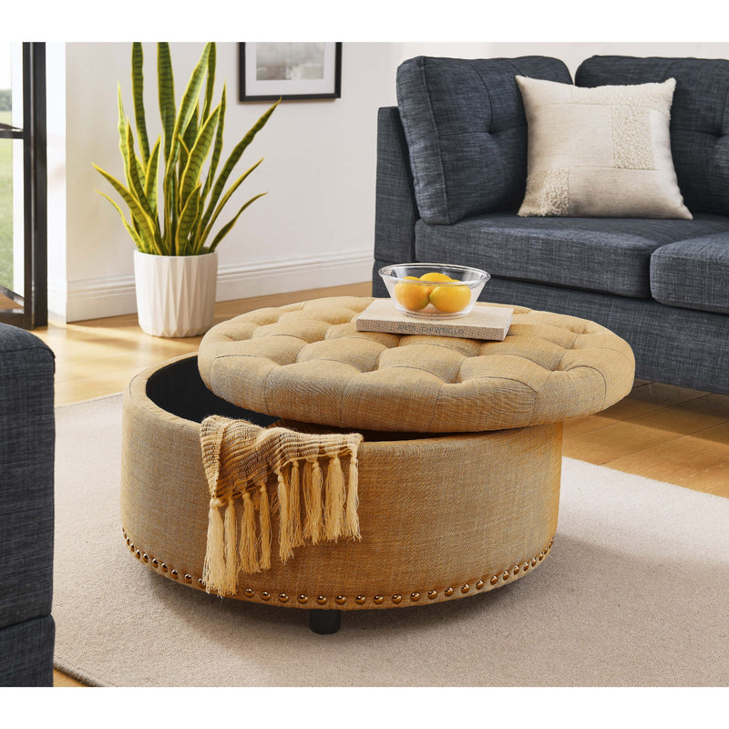 Tufted Storage Ottoman With Upholstery