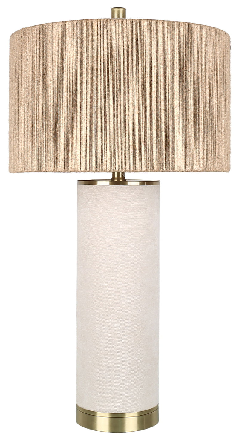 Linen Haven - 31 X 17 - Textured Linen Table Lamp (Set of 2) - Ivory Textured Linen