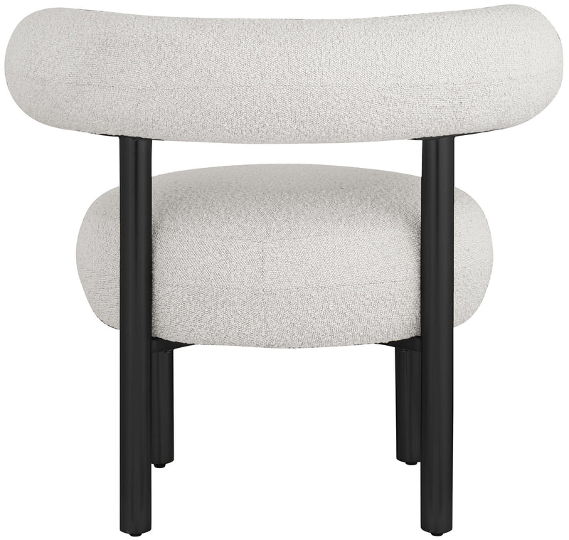 Bordeaux - Boucle Fabric Accent Chair With Black Legs