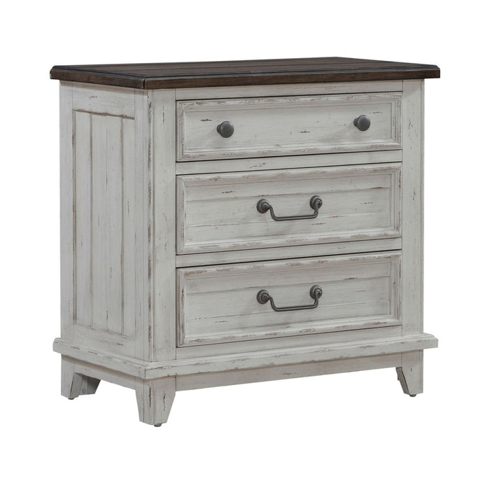 River Place - 3 Drawer Nightstand With Charging Station - White