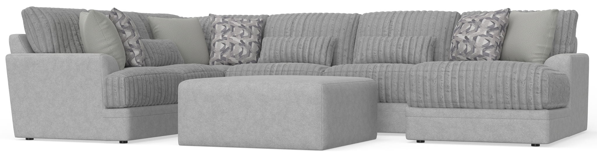 Titan - Sectional With Comfort Coil Seating, Cocktail Ottoman And Accent Pillows Included