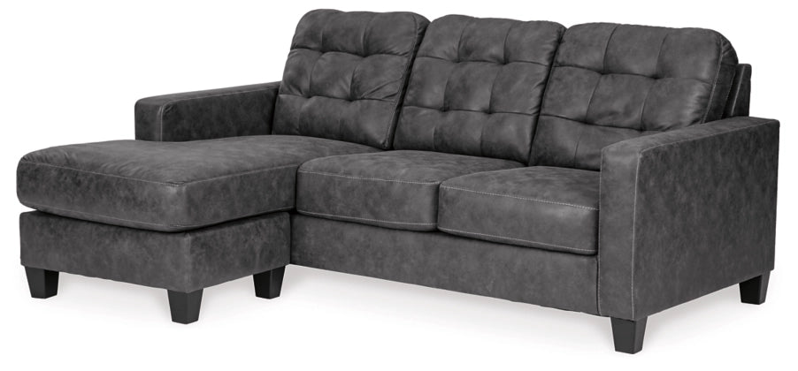 Gunmetal Sofa Chaise Queen Sleeper
