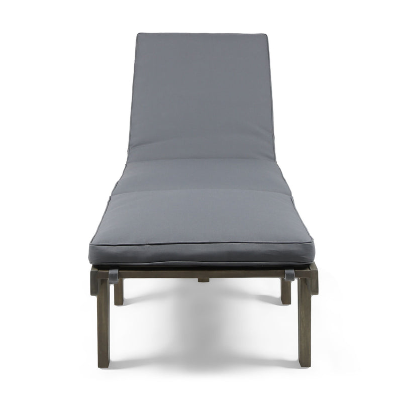 Ariana - Wood Chaise Lounge With Cushion