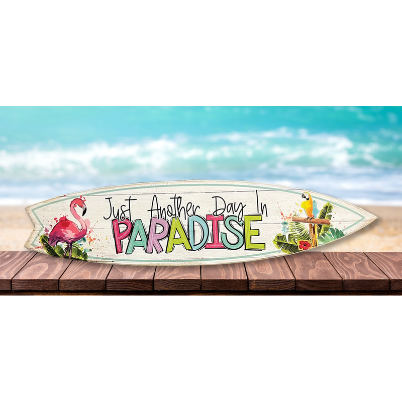 SURF BOARD WALL ACCENT ANOTHER DAY IN PARADISE