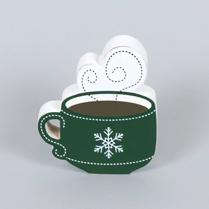 Green and Black Chunky Wood Mug