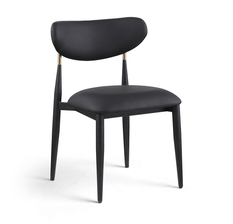 Ronda - Vegan Leather Upholstered Dining Side Chair - Black Legs