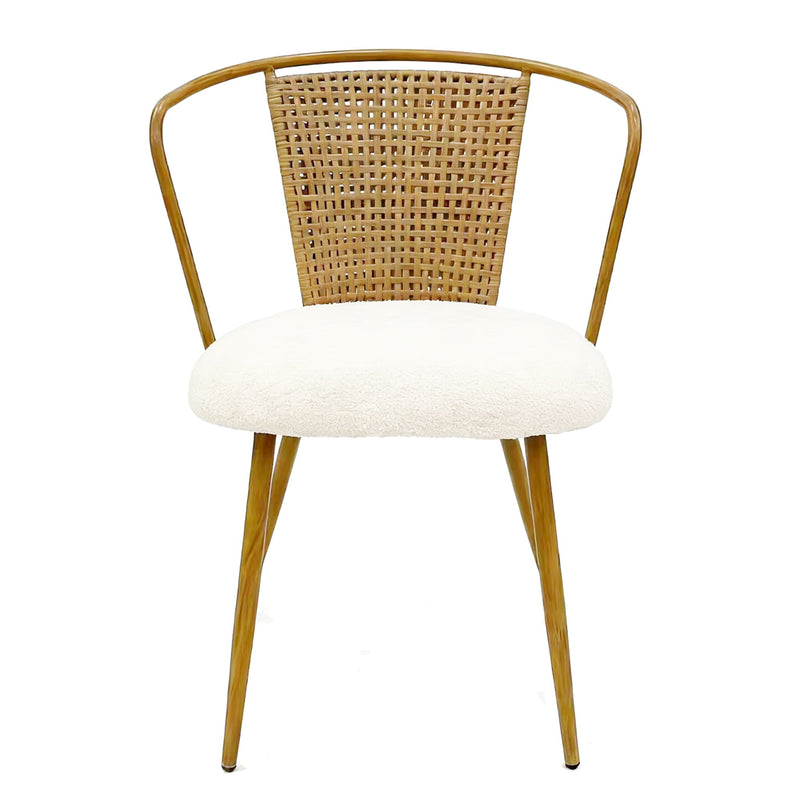 Dining Chairs With Wing Back Design For Kitchen (Set of 2) - Beige / Brown