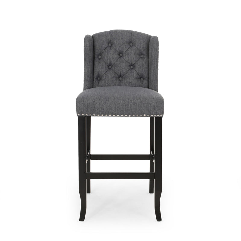 Vienna - Contemporary Fabric Tufted Wingback Counter Stools (Set of 2)