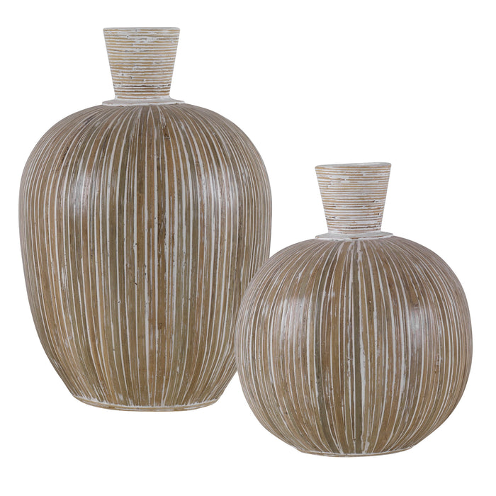 Islander - Washed Vases (Set of 2) - White