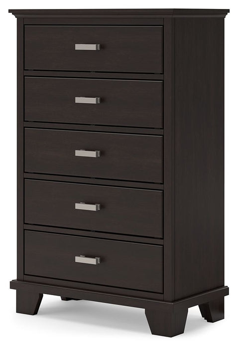 Covetown - Dark Brown - Five Drawer Chest