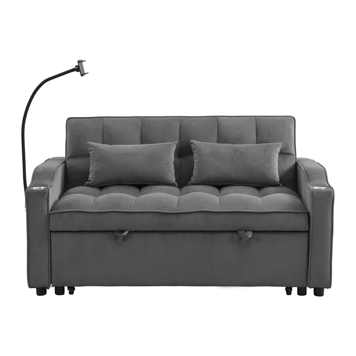 Sofa Bed With Trundle For Small Rooms - Dark Gray