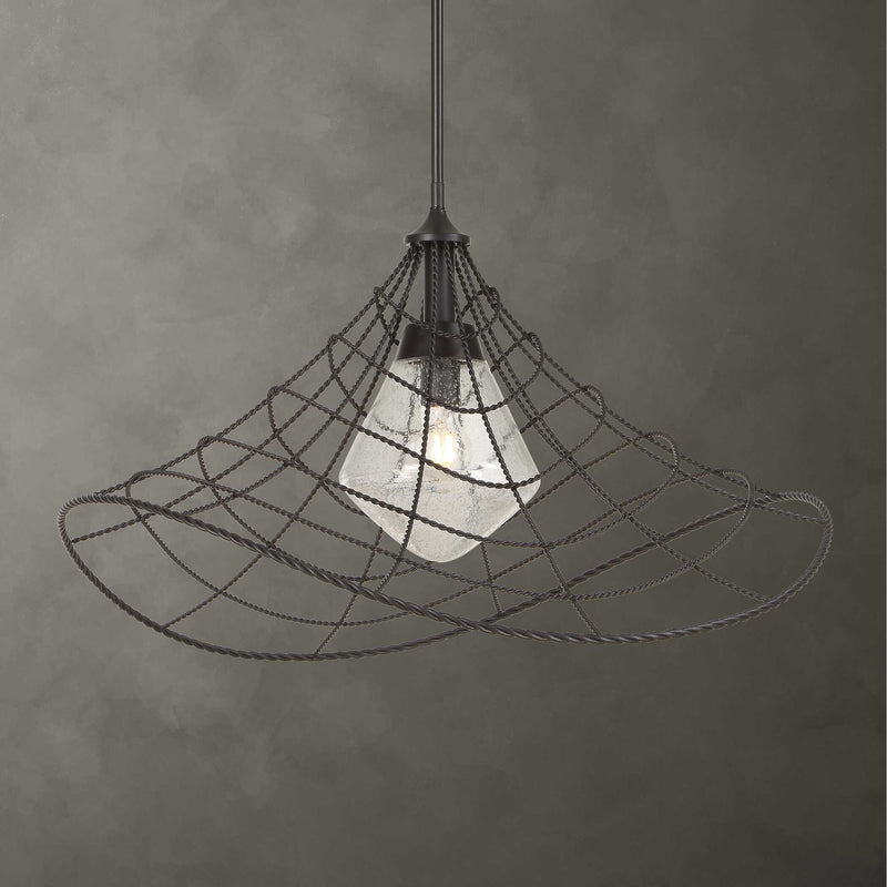 Whirlwind - 1 Light Indoor-Outdoor Pendant - Dark Bronze