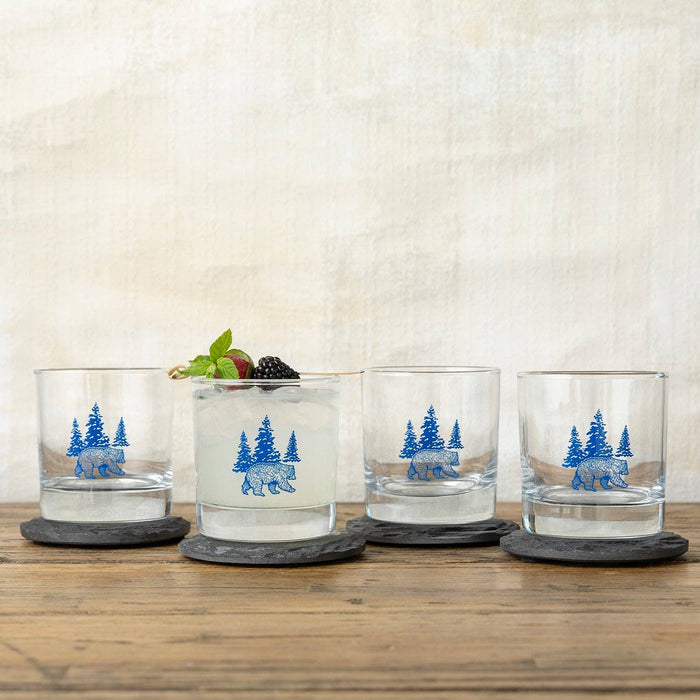 Whiskey Glass | Bear Glass | Forest Glass | Screen Printed