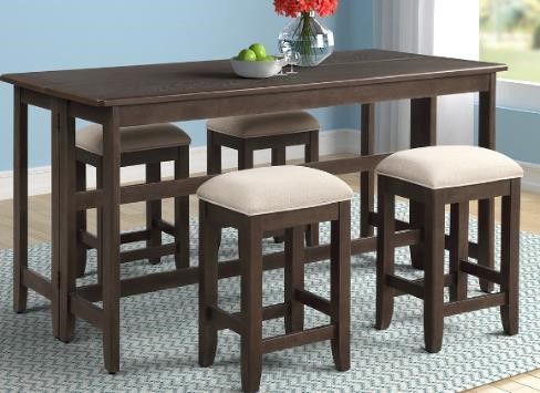 Lindsey - Stool (Set of 2) - Ebony / Beige