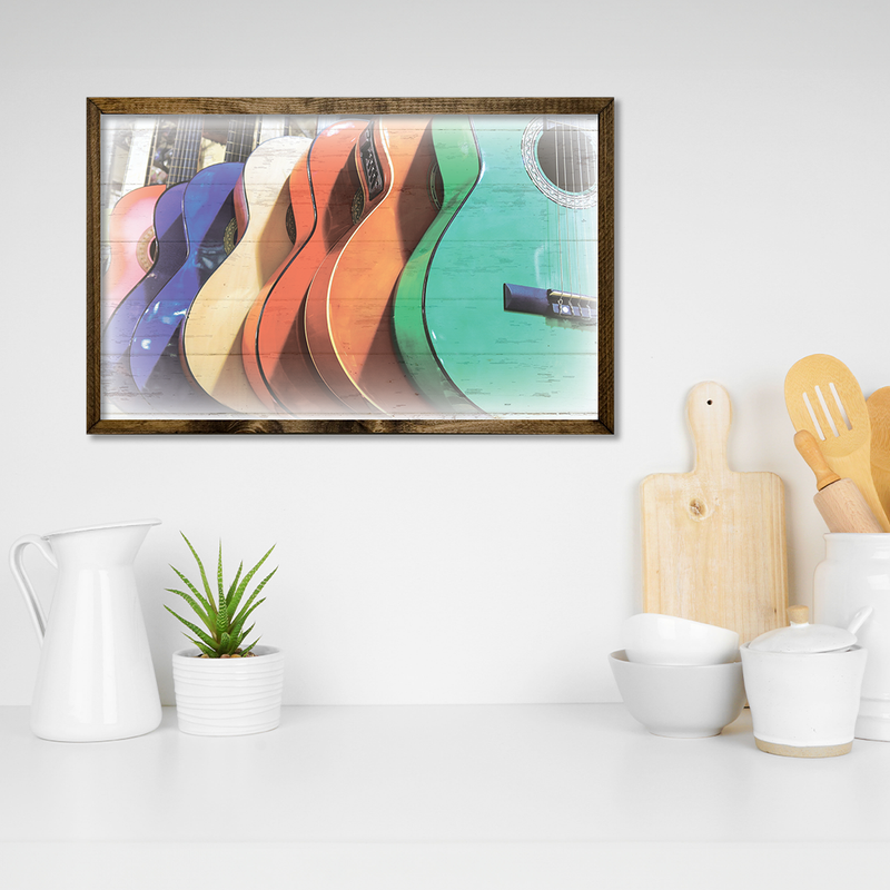 COLORFUL GUITARS FRAMED PICTURE