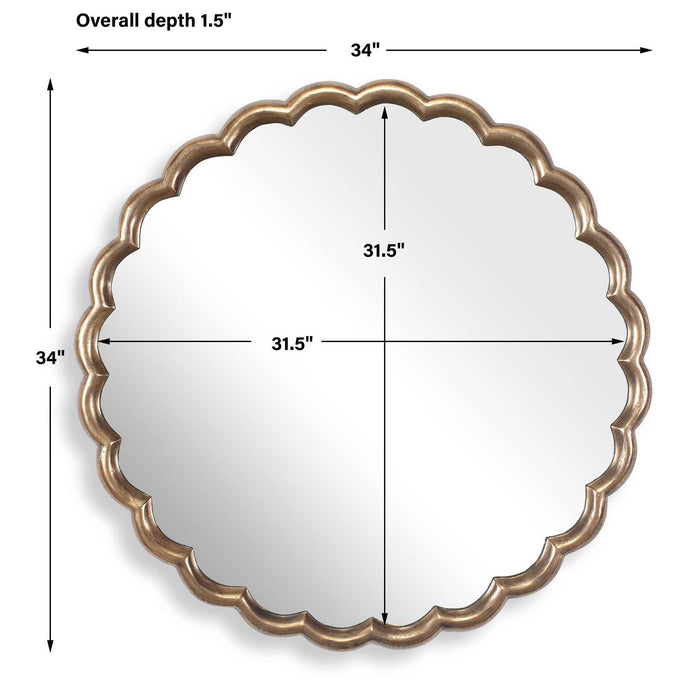 Cerrito - Round Mirror - Antique Brass