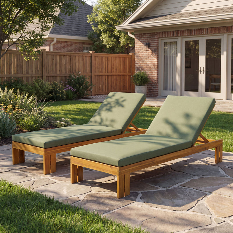 Outdoor Chaise Lounge With 5 Position Adjustable Backrest