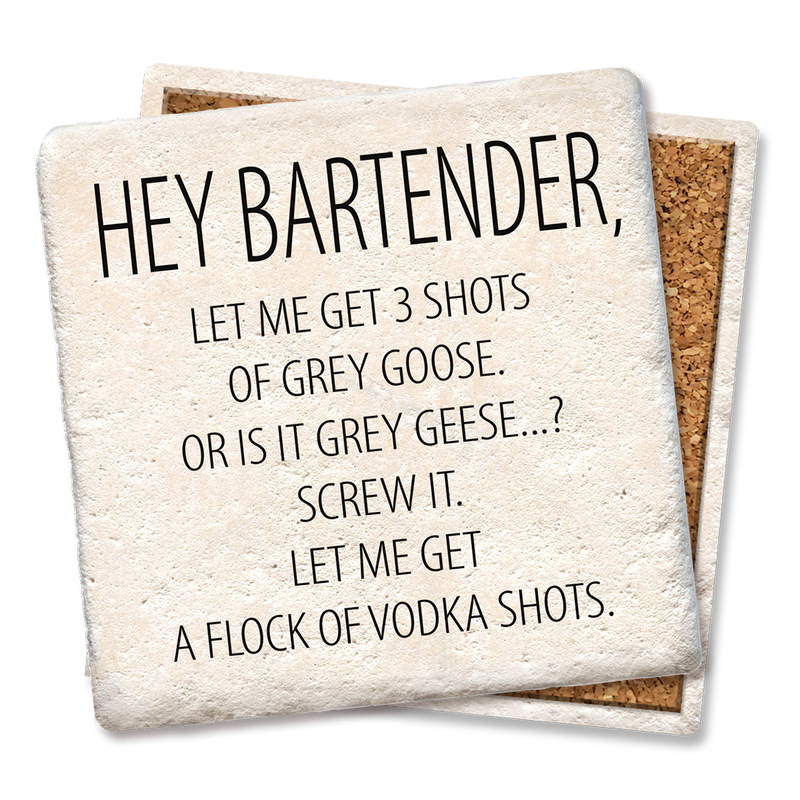 Coasters Hey Bartender Flock of Vodka Shots