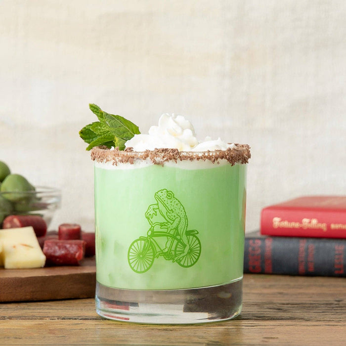 Whiskey Glasses | Frog Glass | Rocks Glass | Bicycle Glass