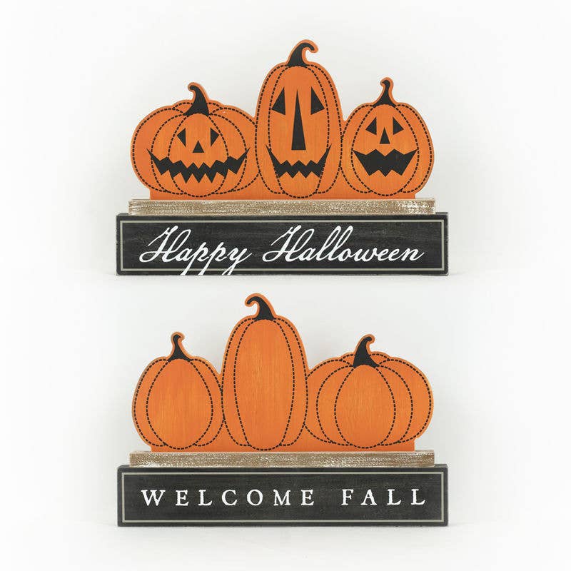55231 - 14x9 brick w/pmpkns (HALLOWEEN FALL) Decor Thanks