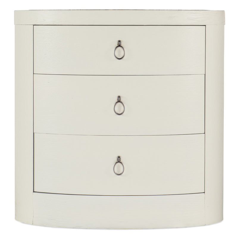 Serenity - Wavecrest Oval Nightstand - White