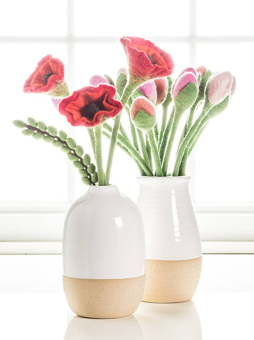 Red Poppy Stem-12.5"H