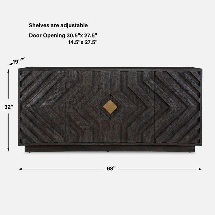 Faulkner - 4 Door Cabinet - Black