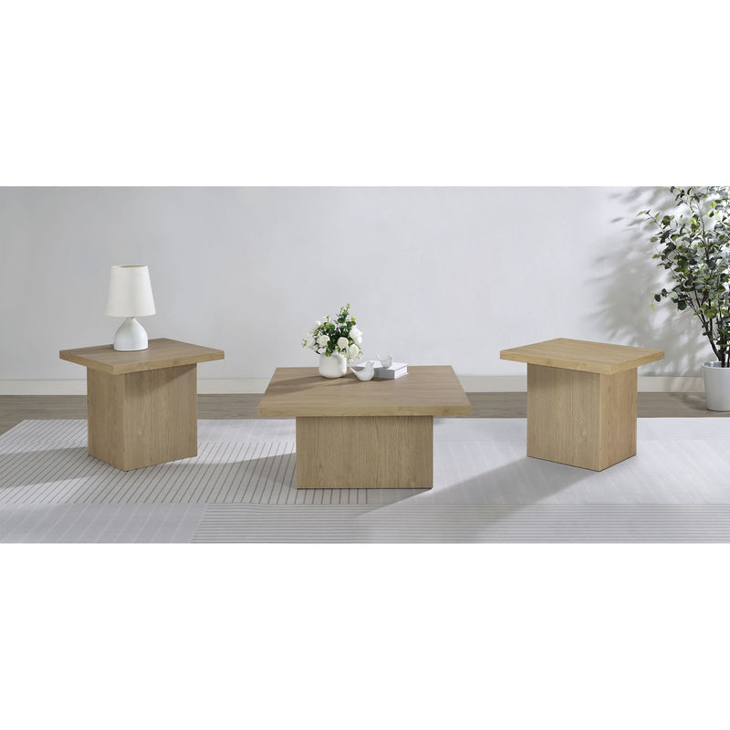 Eldridge - Coffee Table Set With Chunky Square Tops