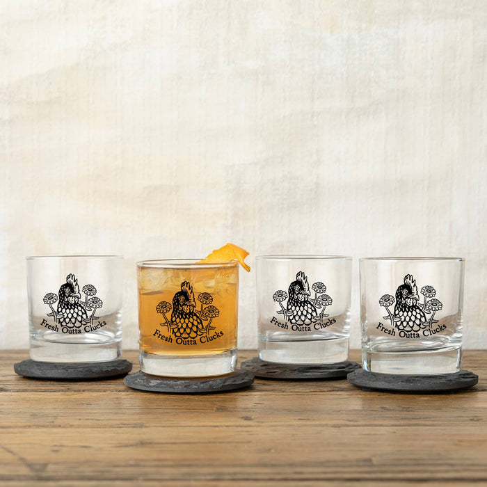 Whiskey Glass | Chicken Glass | Rocks Glass | Funny Glasses