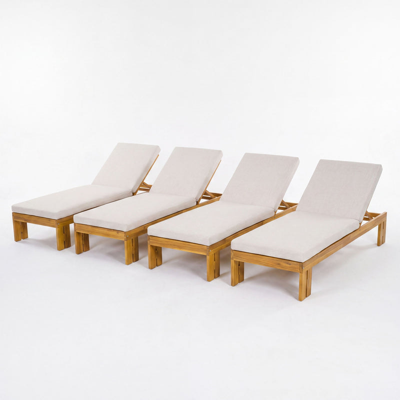 Outdoor Chaise Lounge With 5 Position Adjustable Backrest