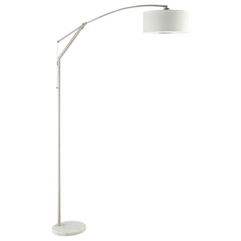 Jamison - Drum Shade Arc Adjustable Floor Lamp - Chrome