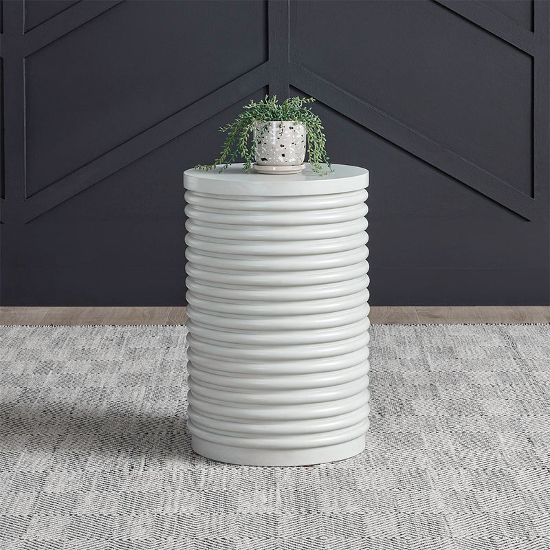 Berkley Square - Round Chairside Table - Linen & Khaki