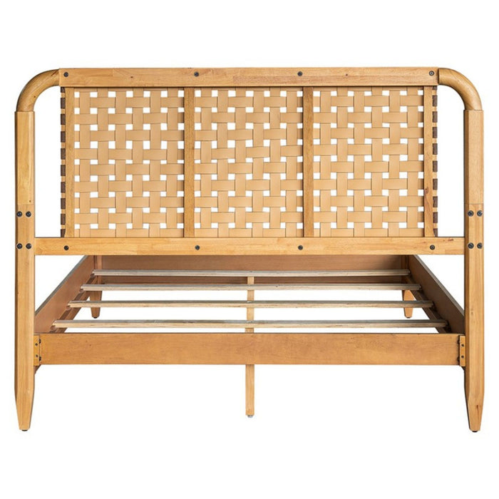 Queen Bed With Caramel Maple Wood - Natural