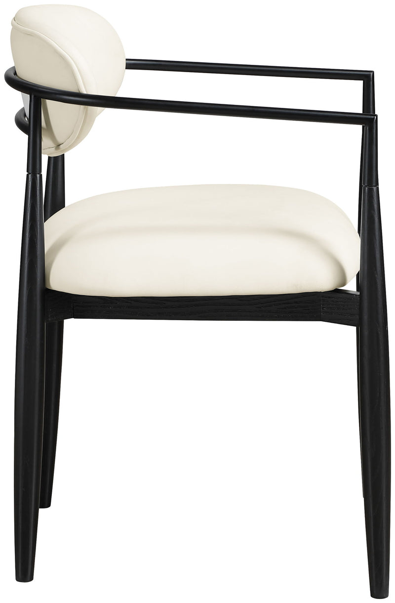 Riccio - Faux Leather Dining Arm Chair (Set of 2) - Black Frame