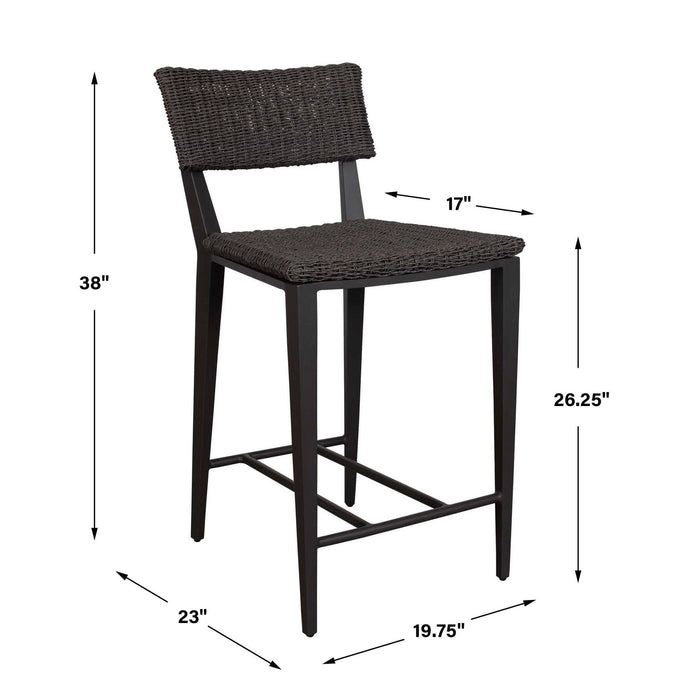 Calbas - Outdoor Counter Stool - Java Black