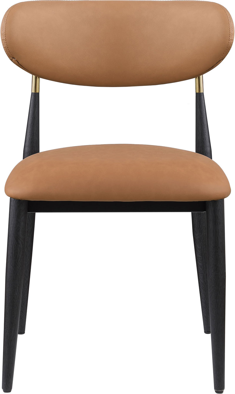 Ronda - Vegan Leather Upholstered Dining Side Chair - Black Legs