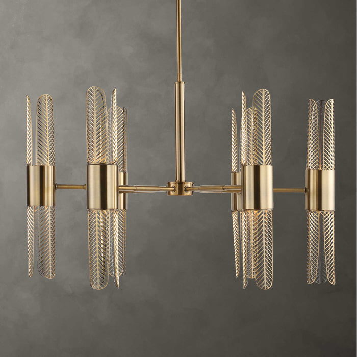 Cret - 12 Light Brass Chandelier - Bronze