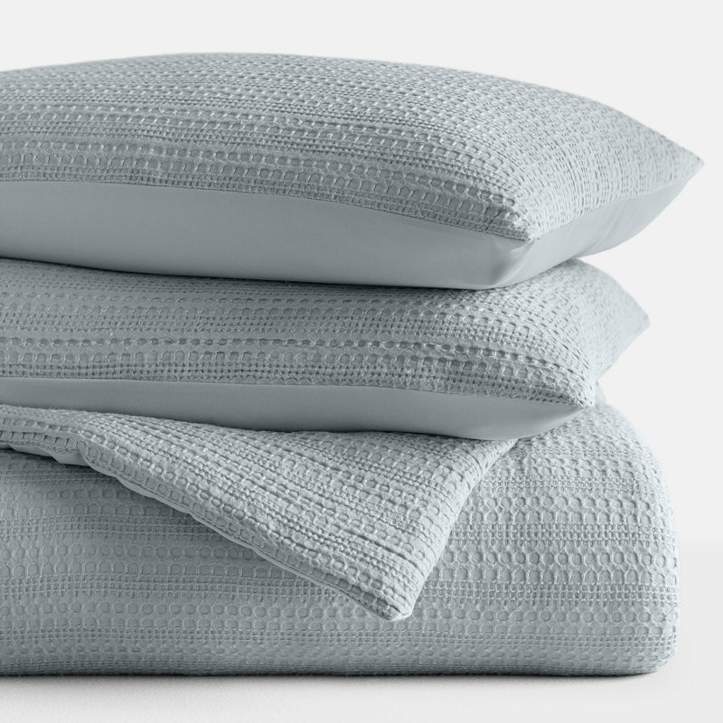 Waffle Textured 3 Piece Down Alternative Comforter Set