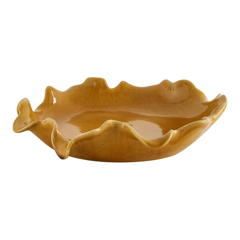 Golden Crest Ruffle - Indoor-Outdoor Bowl - Brown