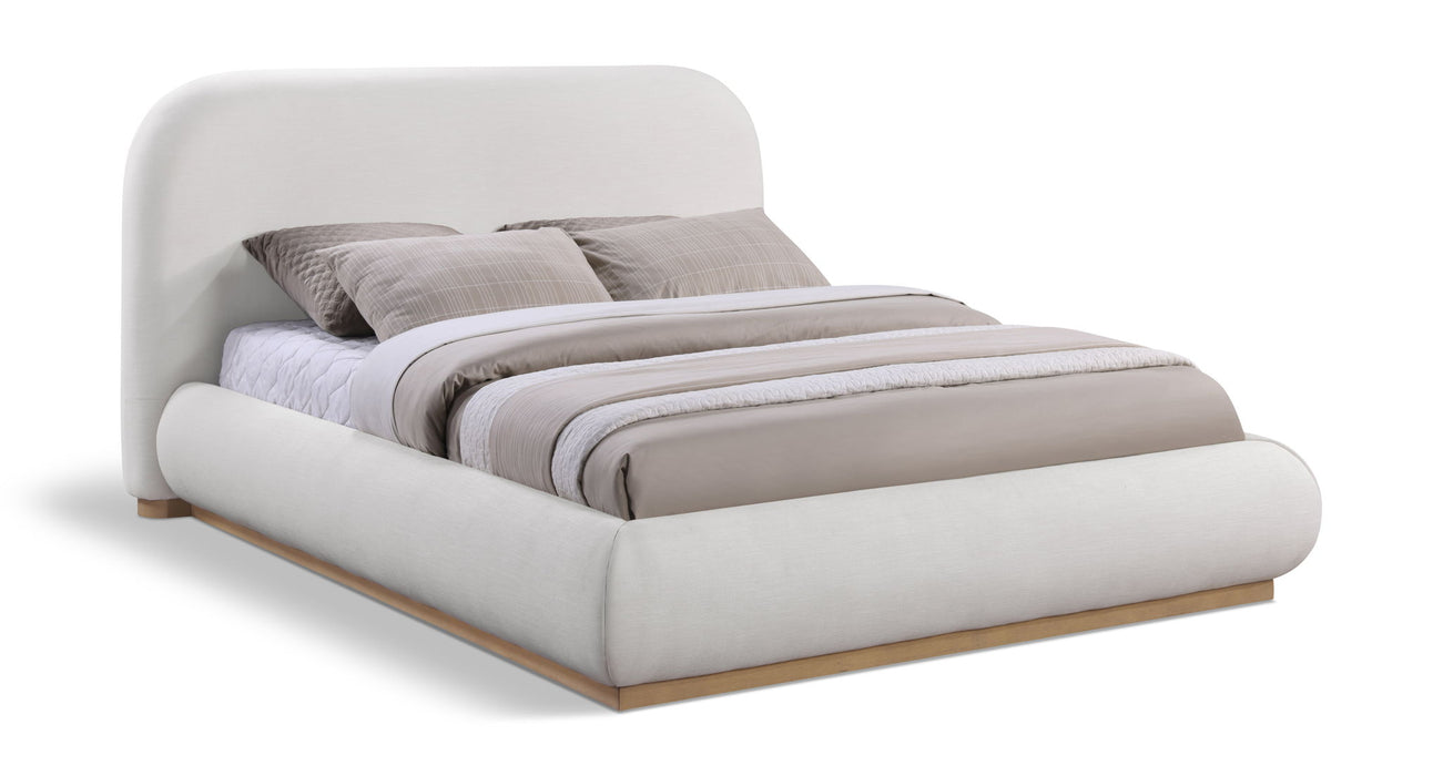 Vaughn - Linen Bed With Natural Base