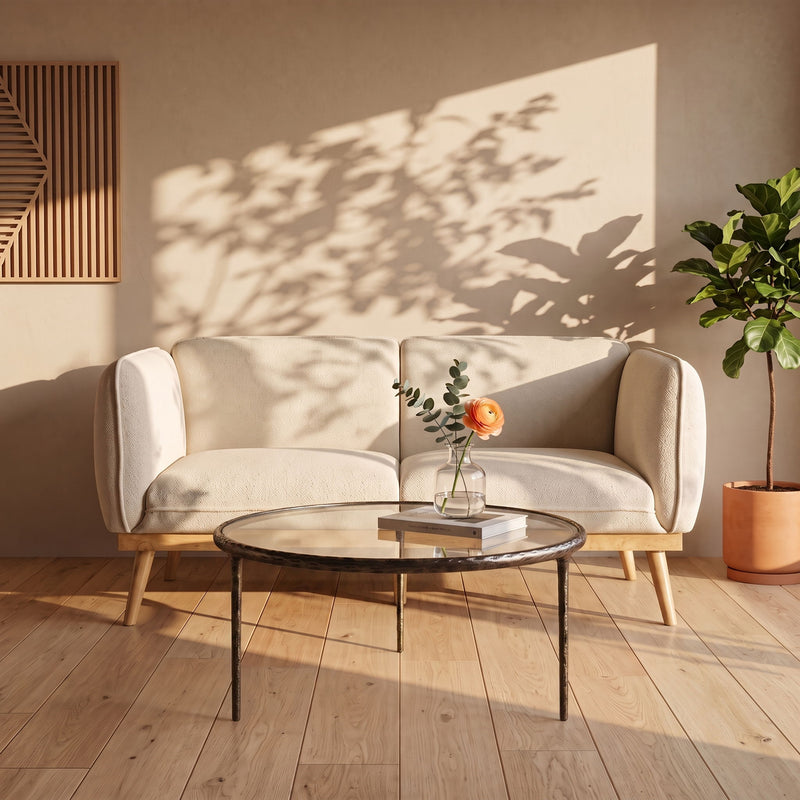 Evren - Glass Top And Aluminum Base Coffee Table
