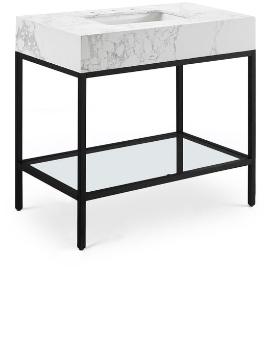 Marmo - Engineered Marble Bathroom Vanity With Black Base