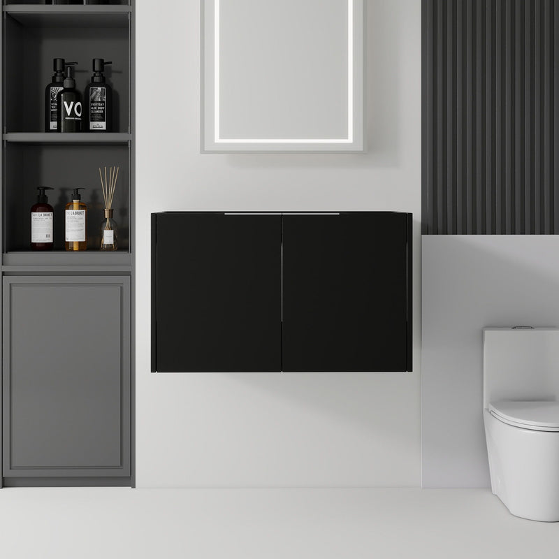 Floating Bathroom Vanity Cabinet With Soft Close Double Doors, Spacious Interior Storage, Wall Mounted, Cabinet Only