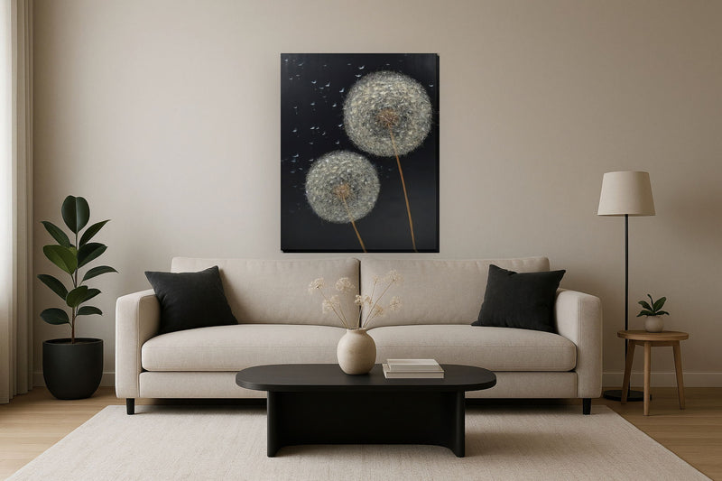 Silent Drift - 36" x 48" Framed Wall Art - Black