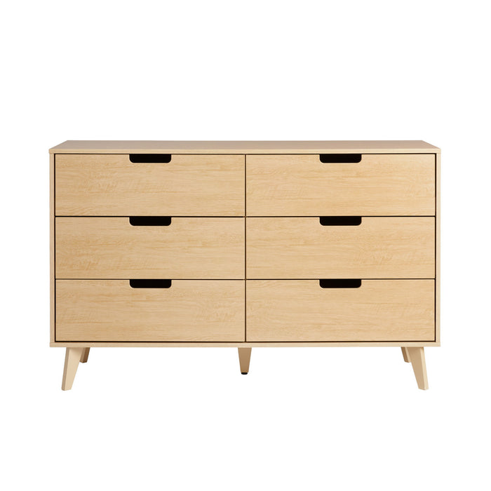 Hans - Mid-Century Hans 6 Drawer Dresser With Cut-Out Handles